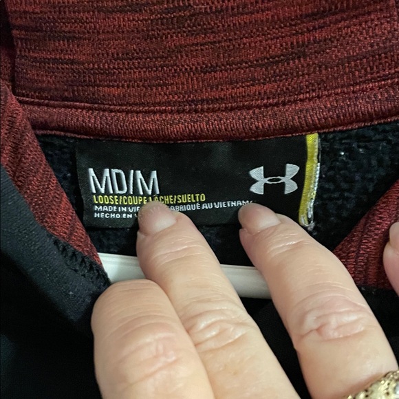 Under Armour Men's Black Sweatshirt with Red Logo - Picture 3 of 6